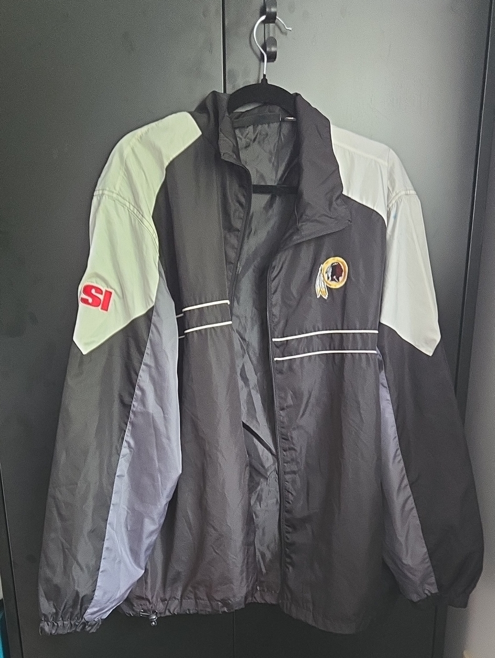 Washington Redskins Black and Gray Windbreaker Jacket